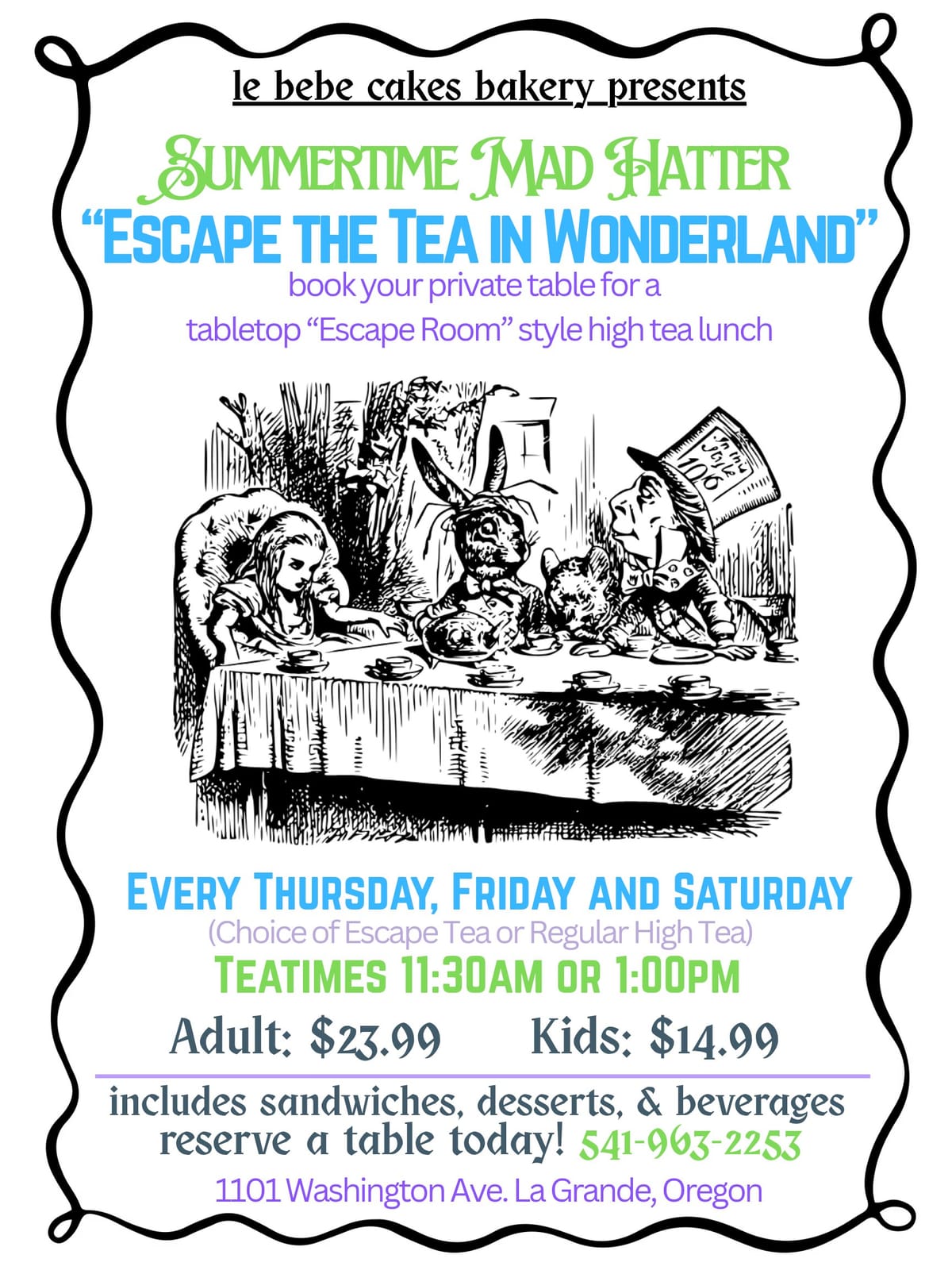 Summertime Mad Hatter high tea comes to Le Bebe Cakes Bakery