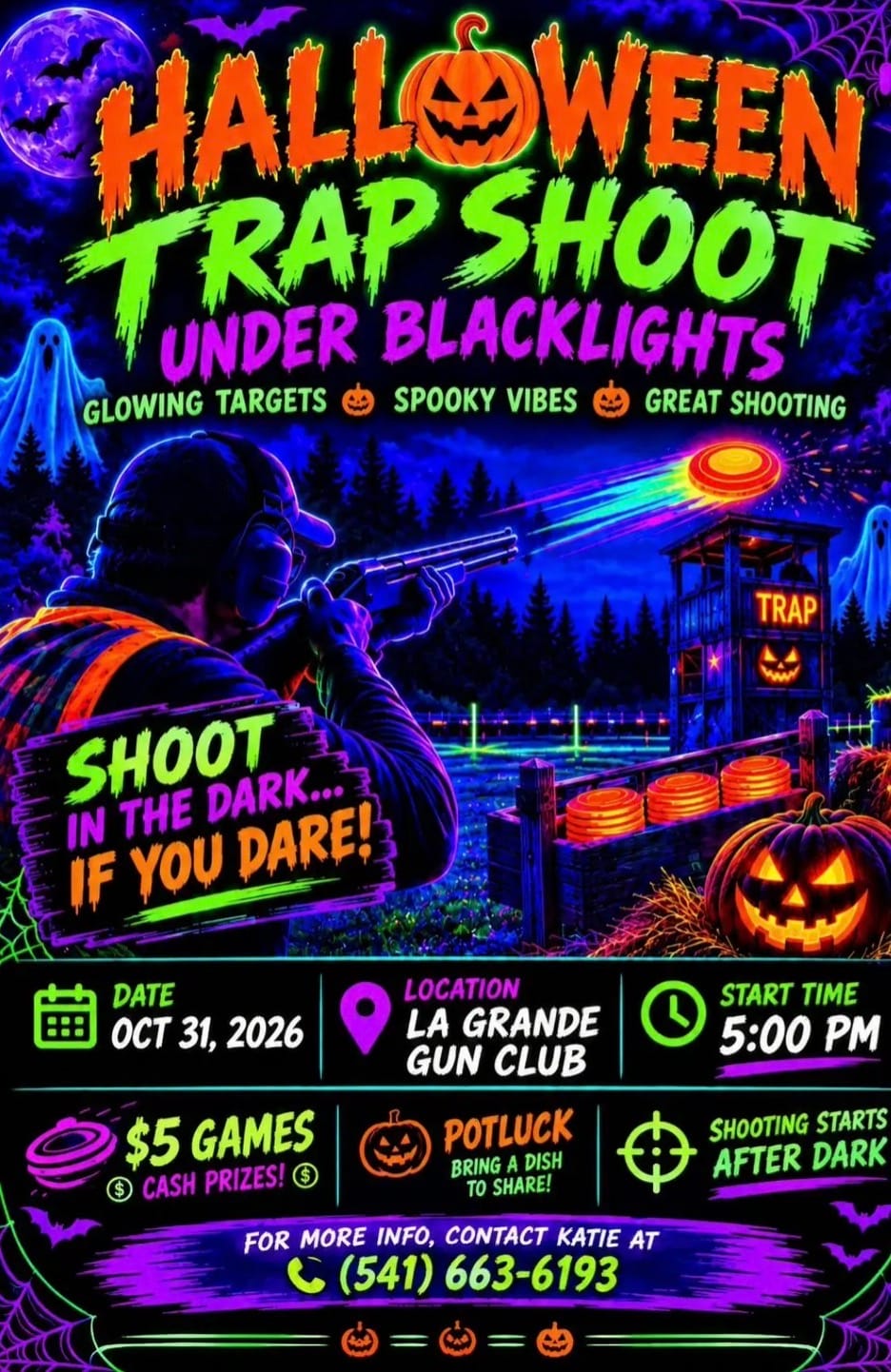 Halloween Trap Shoot Under Blacklights — Oct. 31
