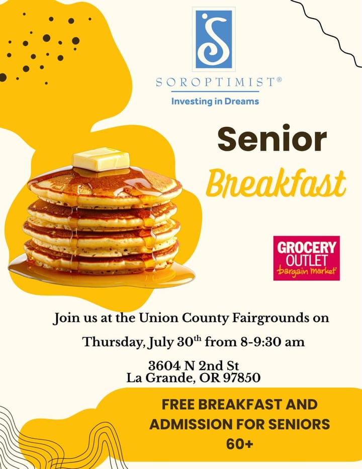 Soroptimist Senior Breakfast set for July 30