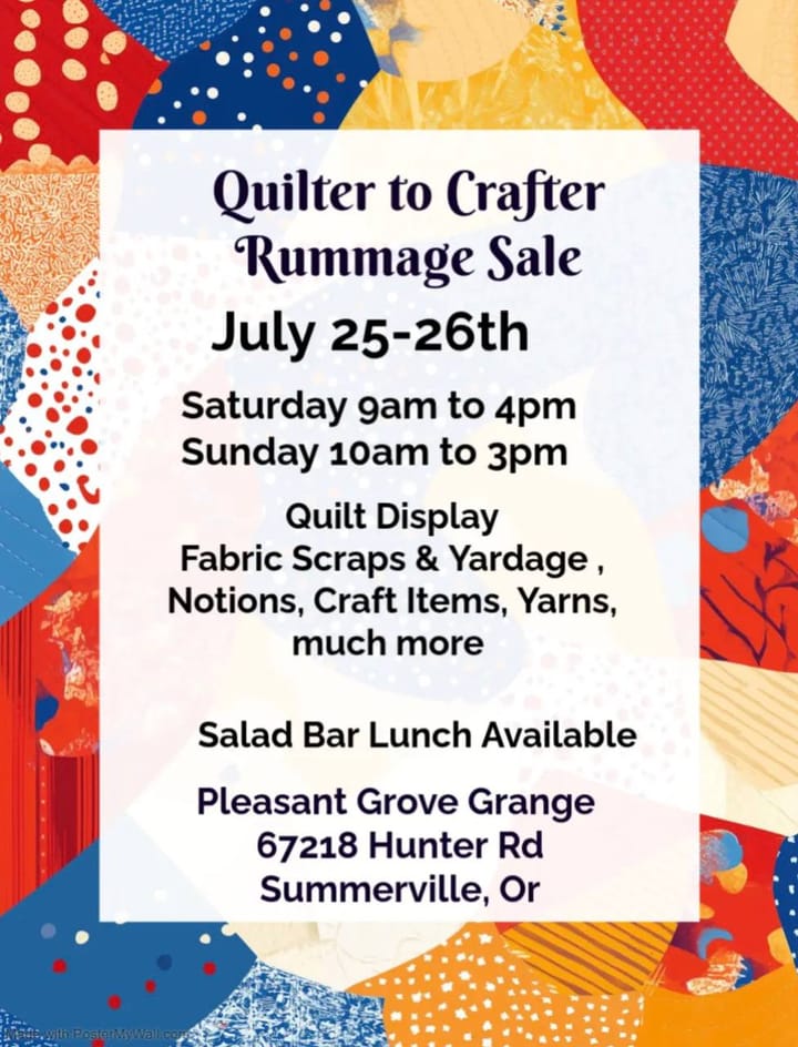 Quilter to Crafter Rummage Sale set for July 25-26