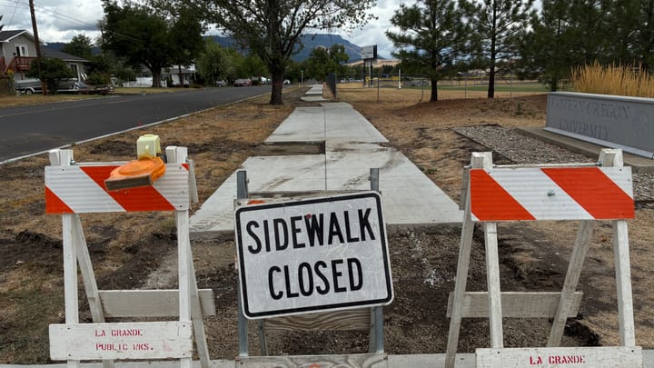 6th street sidewalk closure for new baseball field construction