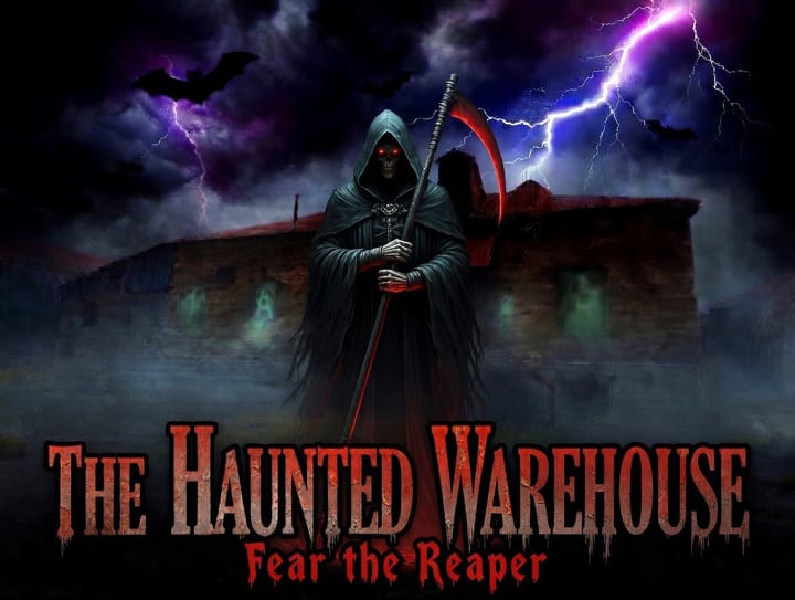 Night Fright Productions' Fear the Reaper artwork for the 2026 Haunted Warehouse.